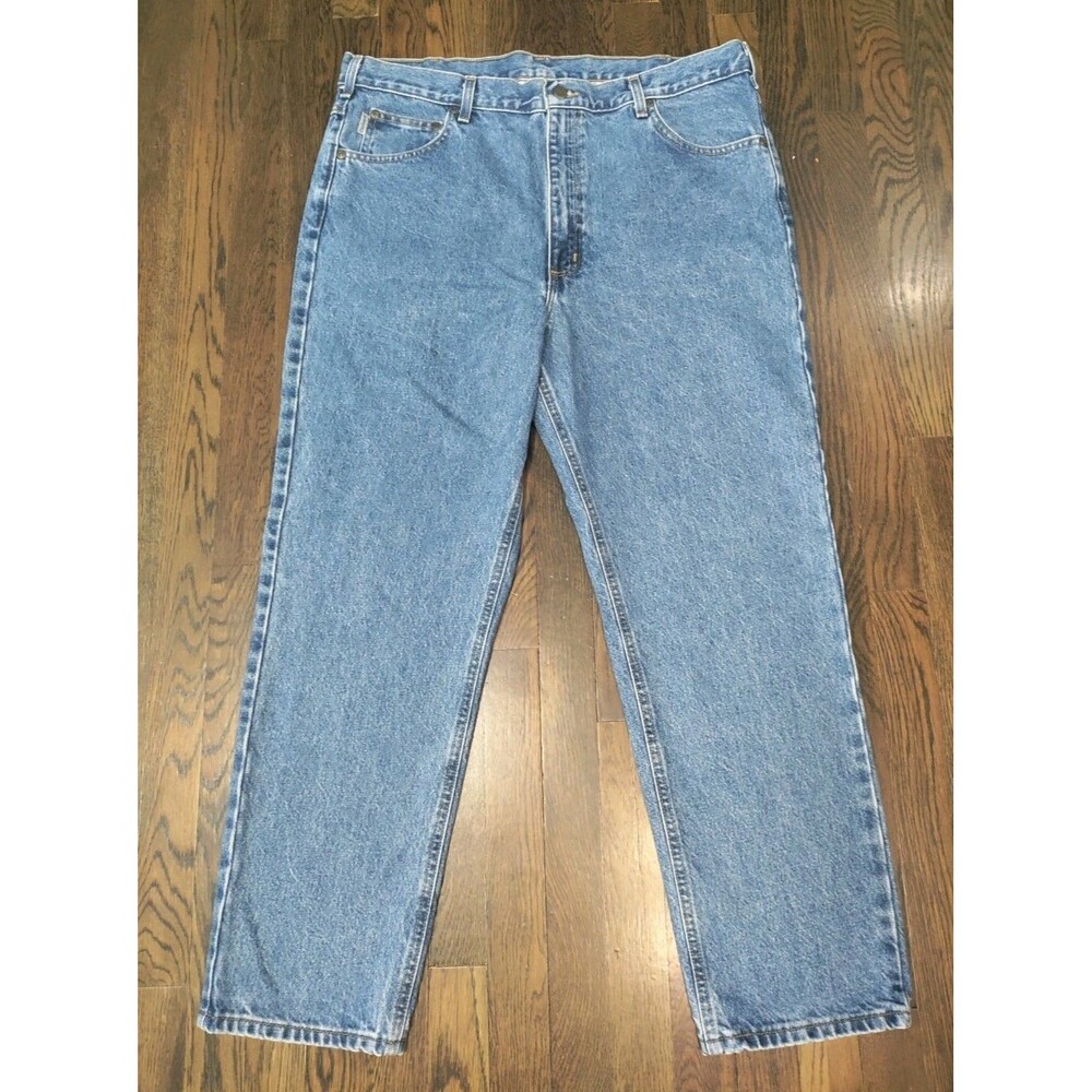 Carhartt Jeans Men's 40x30 Blue Relaxed Fit 100% Cotton Workwear Denim EUC